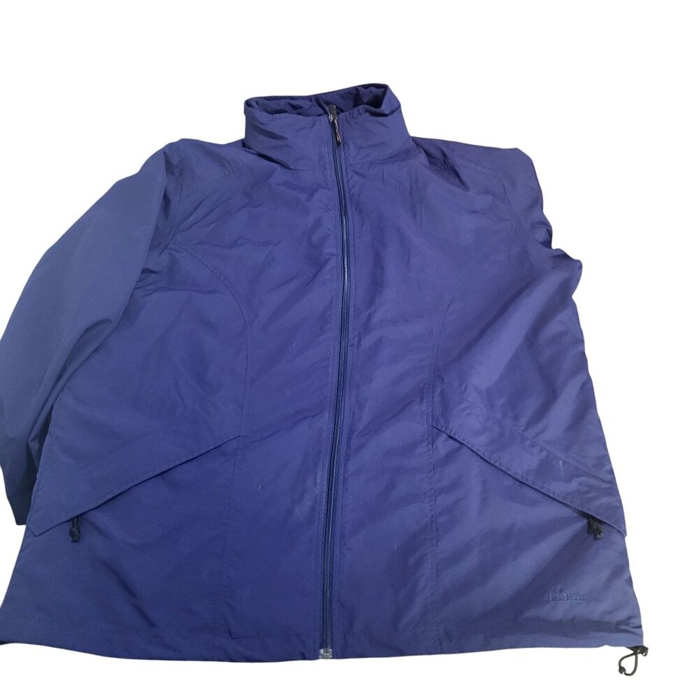 L.L. Bean Women's 2XL Lightweight Windbreaker Navy Blue Nylon Jacket Vintage VTG - Picture 1 of 11